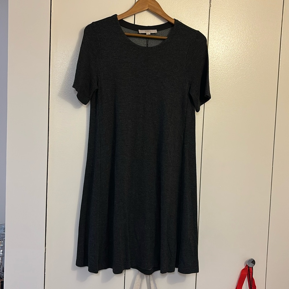 LOFT Grey Shirt Dress